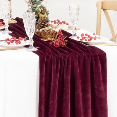 Luxurious European Style Velvet Table Runner Extended Rectangular Wedding Table Cloth Non-slip Conference Table Cover Banquet