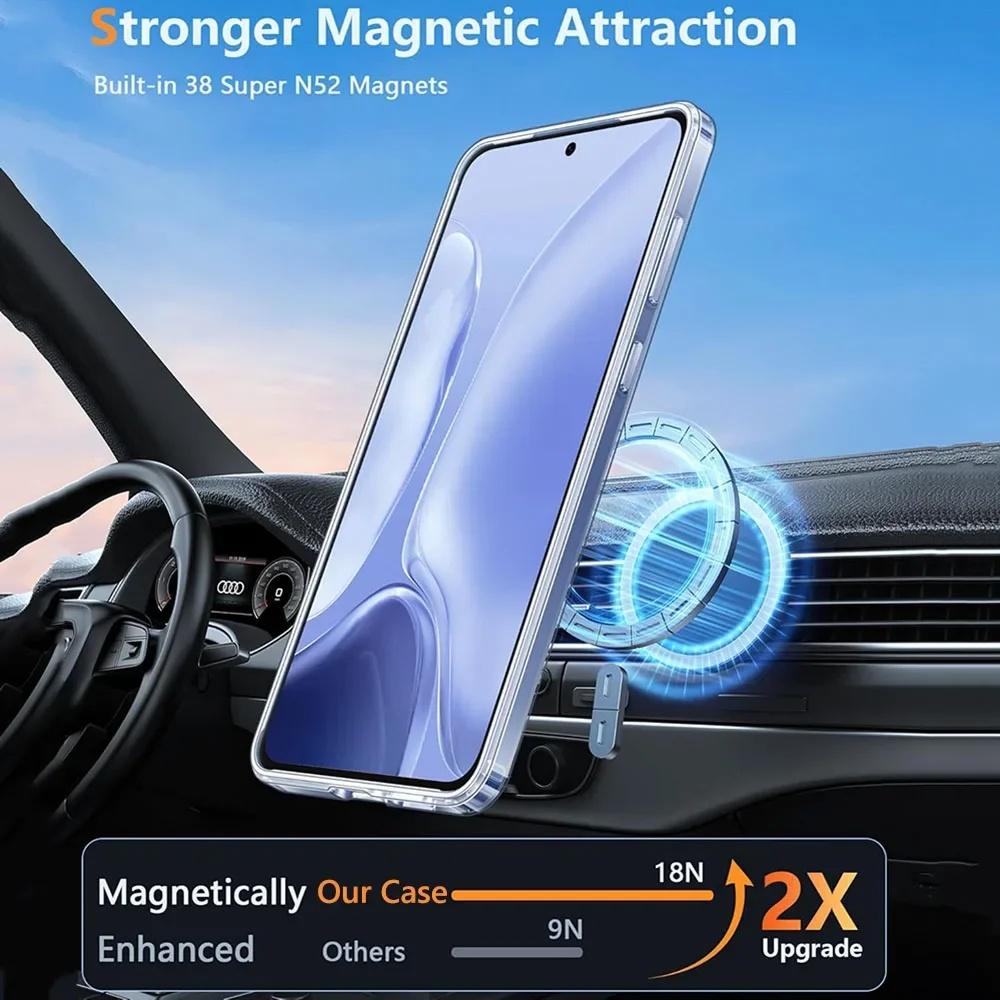 For Magsafe TPU+PC Arcylic Magnetic Wireless Charging Case For Xiaomi 14T 15 Pro 15 14 ULTRA Clear Shockproof Back Cover