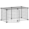 3114050 vidaXL Cage animaux de compagnie à 8 panneaux et porte Noir 35x35 cm