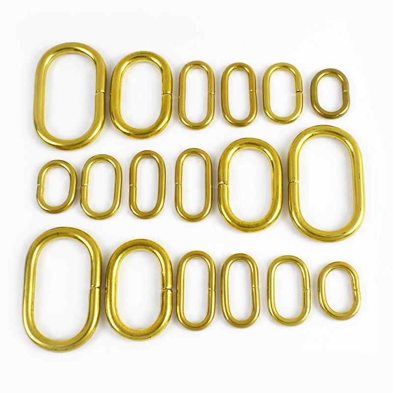 Meetee 5/10/20Pcs O Ring Buckles Pure Copper Solid Brass Clasp for Bag Strap Belt Buckle Dog Collar Hoop Leather Craft Accessory