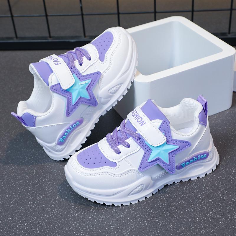 2025 New Style Girls' Non-Slip Leather Sports Shoes with Soft Sole – Versatile, Fashionable for Middle and Big Kids