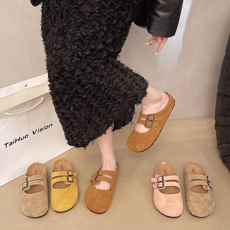 Fashion Shoes Cover Toe Loafers Woman's Slippers Platform Slides 2025 Spring Loafers Female Shoes House Slippers Platform Cover Toe Slid