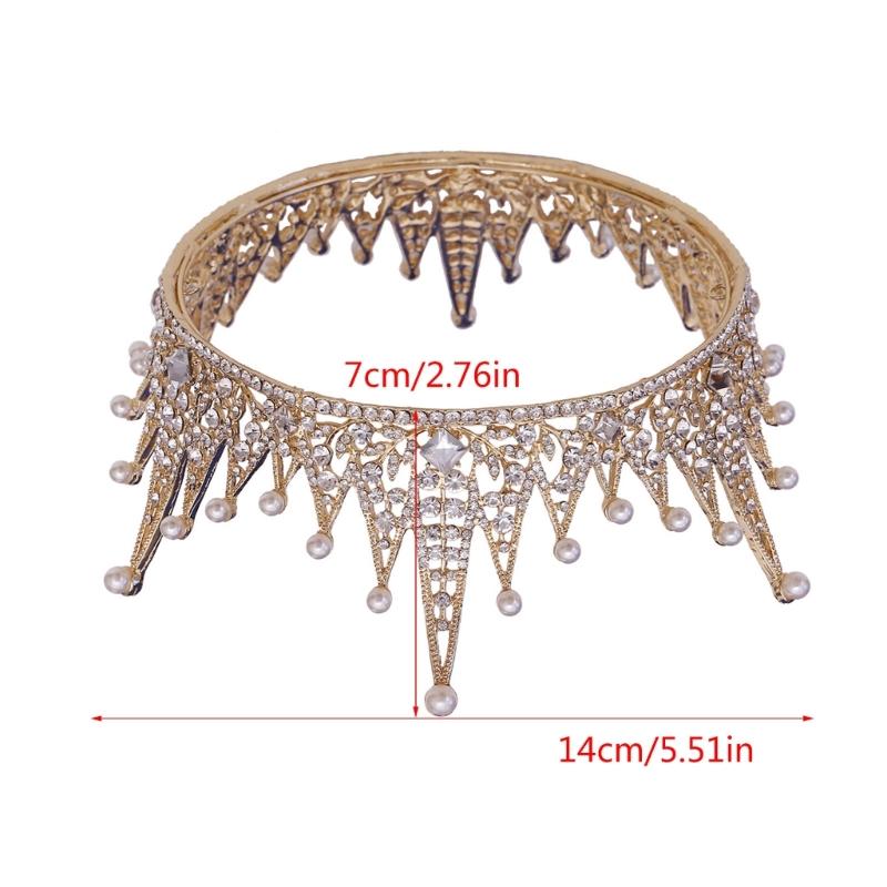 Adjustable Hair Accessory with Sparkling Stones Elegant Queen Crown Decoration Unique Wedding Hairband for Bride