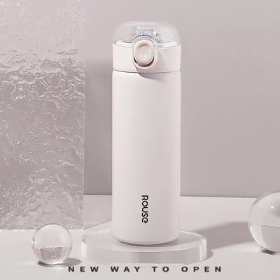 380ml Portable Cute Thermos Mug Stainless Steel Vacuum Flask with Straw Travel Thermal Water Bottle Outdoor Sports Thermos Cup
