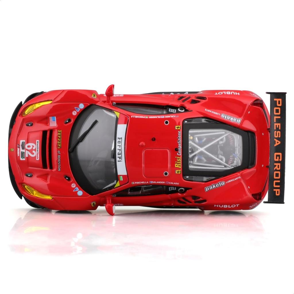 Bburago 1/43 Scale Ferrari 488 GTE 2017 #62 Red / Race Sports Car Diecast Model Car Finished Product 4893993363018