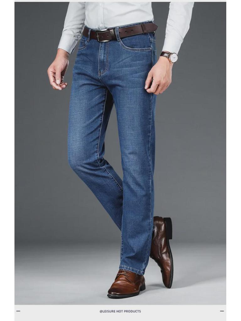 Herren Elastische Baumwolle Casual Jeans - Mittleres Alter Frühlingsstil