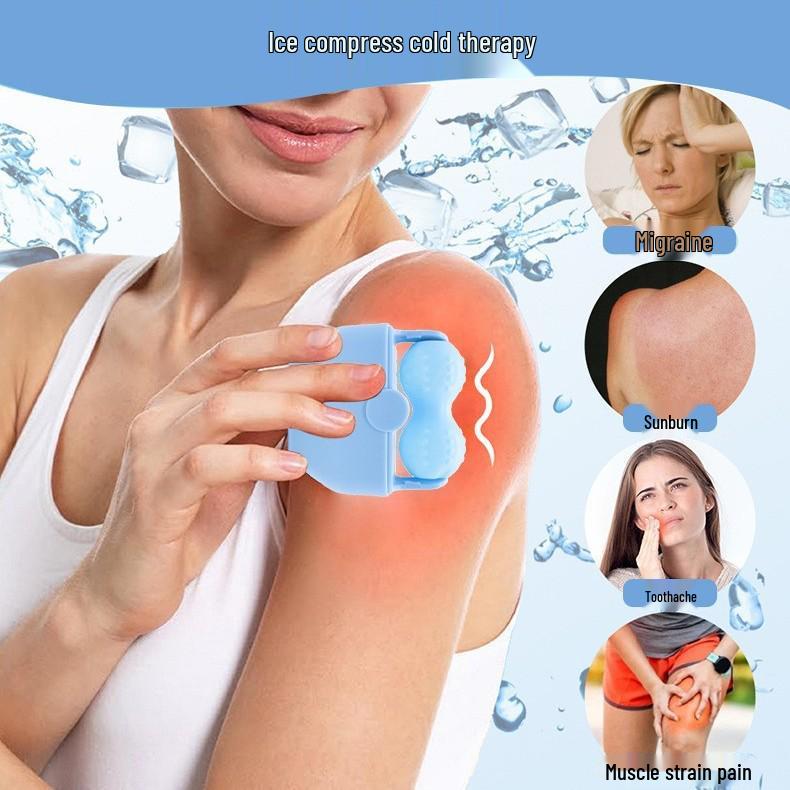 Dual-Head Ice Roller & Gel Cold Compress Massager
