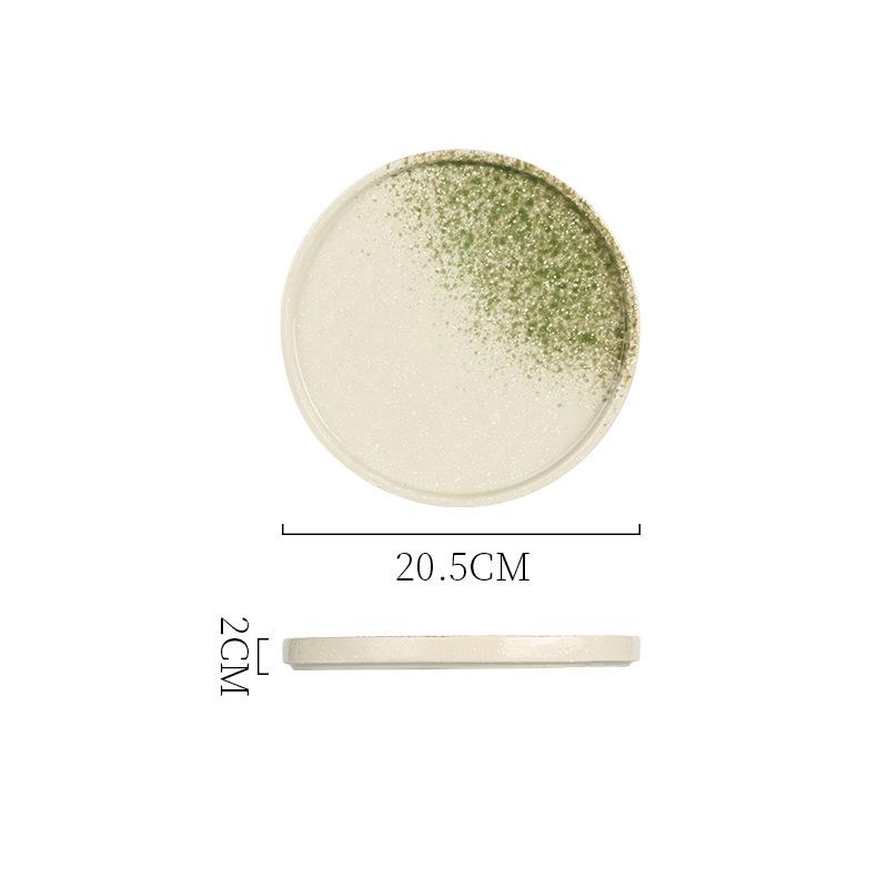 Japanese Creative Steak Plate Ceramic Tableware With Edge Flat Plate A Variety Of Retro Western Plate Flat Plate