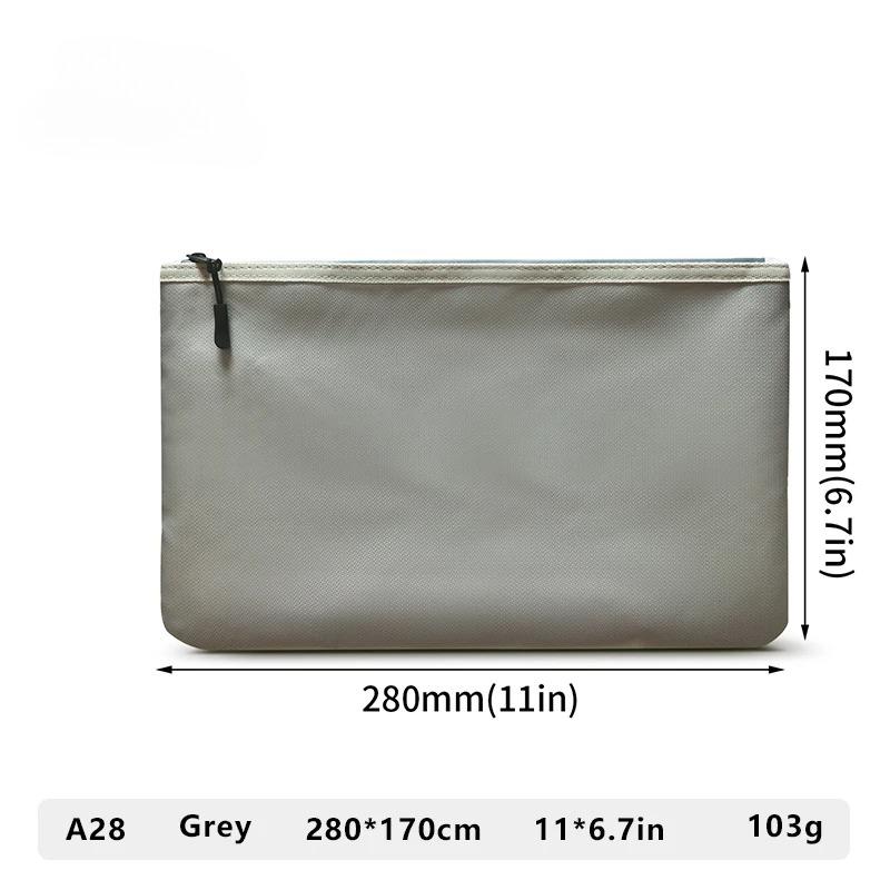 Portable Fireproof Waterproof Document Envelope File Folder Cash Pouch With Zipper Fireproof Safe Money Bag For Home Office