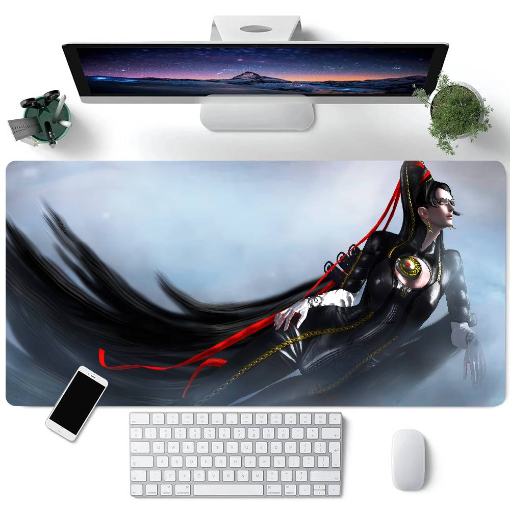 Anime Bayonetta Mouse Pad Large Gaming Keyboard Mat LockEdge Rubber Computer Office Accessories