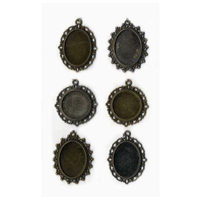Pendant - Vintage - Metal - Set of 6 - Customizable - Various Dimensions