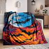 1pc Moonlit Bats Terrifying Blanket, Lightweight Flannel Throw Blanket for Sofa, Bed, Travel, Camping, Living Room, Office, Couch, Chair, and Bed