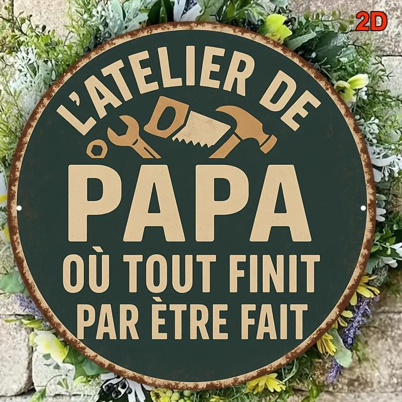 

Dad s Workshop Aluminum Sign. Vintage round plaque for garage, man cave or Father s Day. чистый