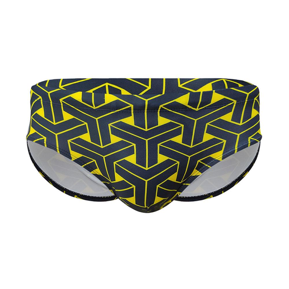 Men Swim Briefs Trunks Color Blocking Fashion Print Tight Fit Sexy Swimwear Beach Wear Tanning Surfing GYM