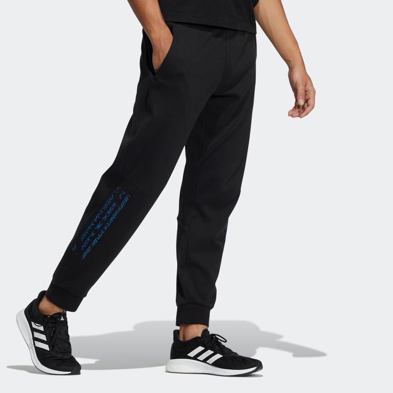adidas Alphabet Pattern Sports Pants Men Bottoms Black HE2911