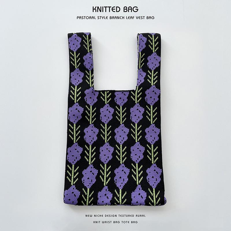 Colorful Knitted Handbags: Women's Fashion Shoulder Bags & Vest Waistcoat Styles