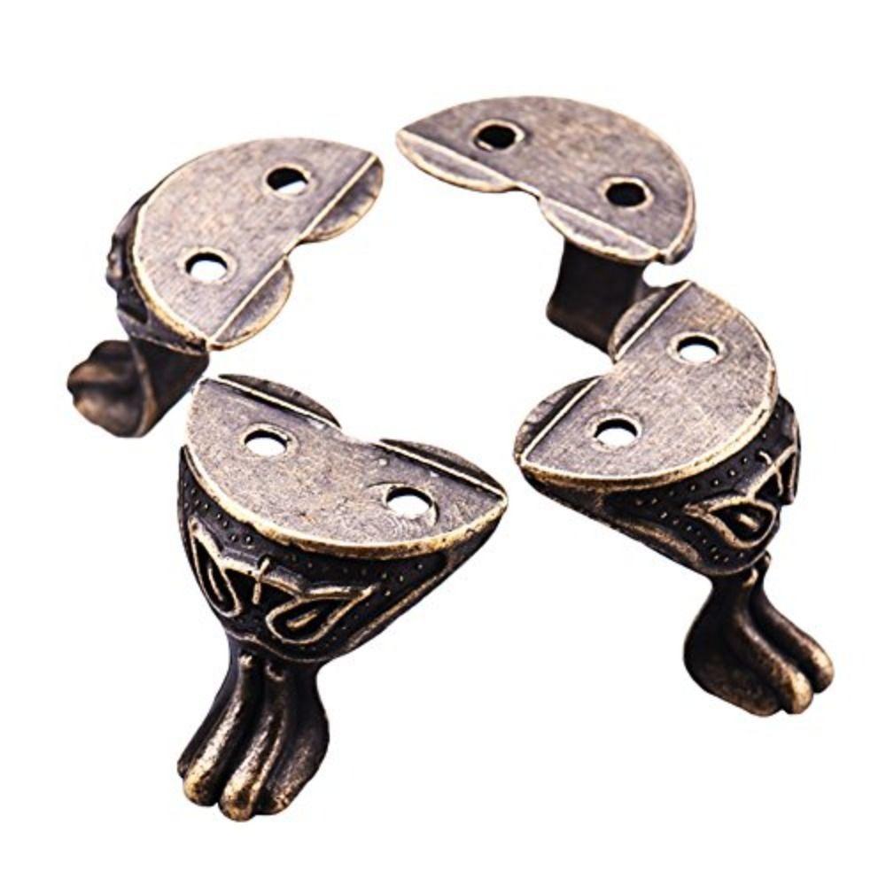 

4Pcs Меблева фурнітура Коробка Ніжки Кутовий протектор Металевий кутовий протектор для дерев яної коробки Шкатулка для коштовностей