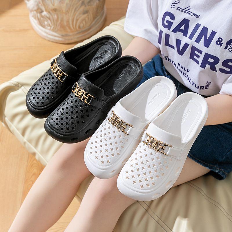 

Жіночі тапочки напівбаотоу Жіночі літні тапочки Домашній душ Дихаючі шльопанці Відпочинкові гірки 36-37