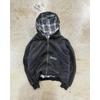 STREETRICH Herbst und Winter Neu Amerikanischer Retro Stehkragen, Vorne und Hinten Locker Arbeitskleidung, Karierte Kapuzenjacke