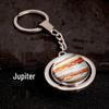 Rotating Saturn & Planets Crystal Keychain with Luminous Sun & Moon