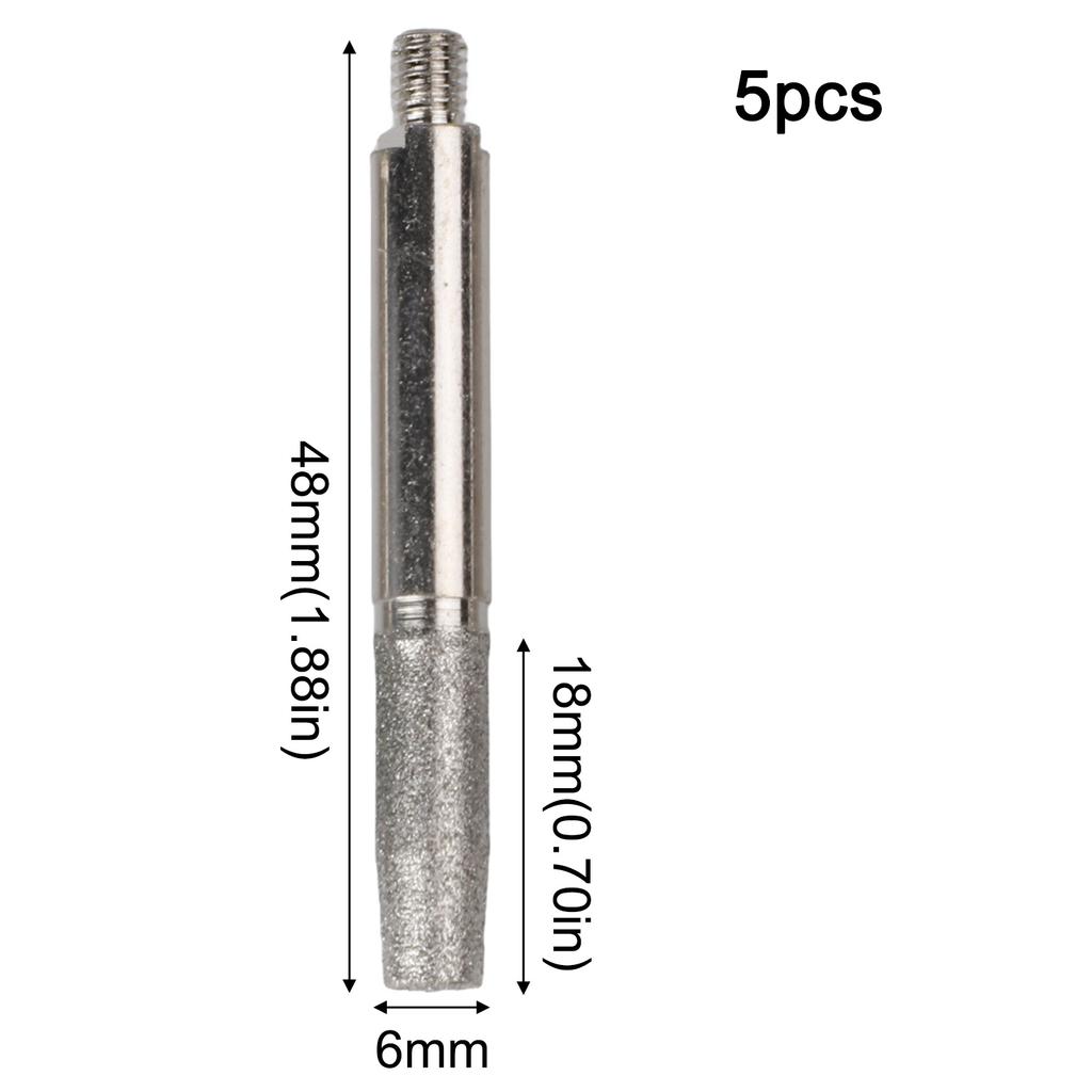 5PCS 4/5/6mm Grinding Head Cylindrical Burr Chainsaw Sharpening Kit Sharpener Grinding Head For Metal Processing CNC Machining