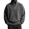 Men S Casual Long Sleeve Stand Collar Zip Up Loose Fit Waffle Sweatshirt