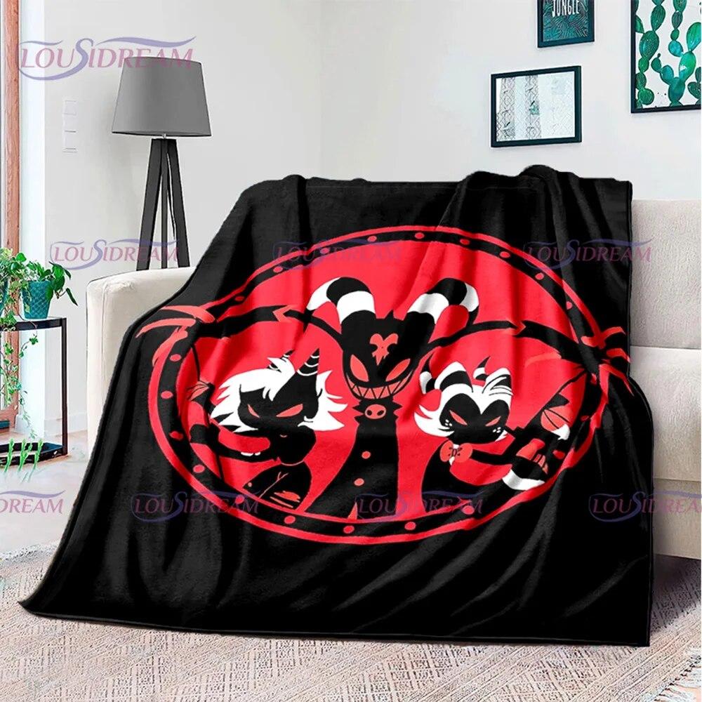 Creativity Animation Helluva Boss Blitzo Adult Soft Plush Flannel Blanket Throw Blanket Living Room Bedroom Bed Sofa Badspread