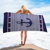 Beach Towel Navy Blue White Striped Pattern Sun Protection Windproof Suitable for Beach Pool Camping Travel Beach Blanket