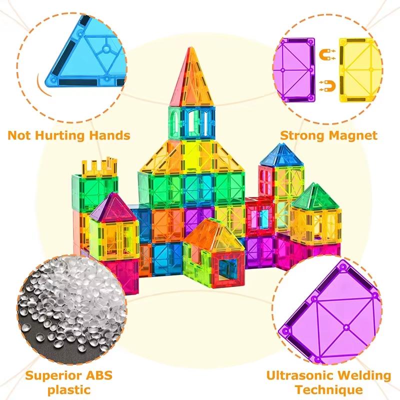 Large Color Window Magnet 88-108PCS DIY Building Blocks STEM Education Toys Suitable for Birthday Halloween Gifts for Teenagers