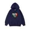 Mexico Eagle Heart Printing Hoodies Womens Winter Fleece Warm Hooded Casual Pocket Sweatshirt Street Loose Womans