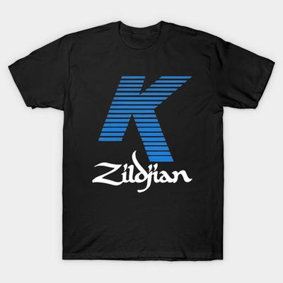 Men Black Print T-shirt K In Blue Zildjian No-Cut Transfer Paper Print Cotton Tshirt