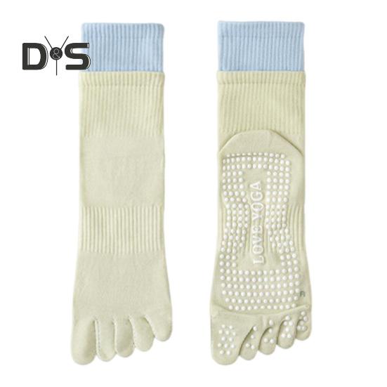 1 Paio Calzini da Yoga con Dita con Gripper Antiscivolo Traspiranti Anti-Umidità Danza Classica Fitness Pilates Atletici Palestra Sport Calzini a Metà Polpaccio
