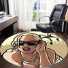 1pc GTA V Office Round Area Rug, Indoor Mat Suitable For Office, Under Office Chairs Bedroom Living Room Home Decor, Room Deco