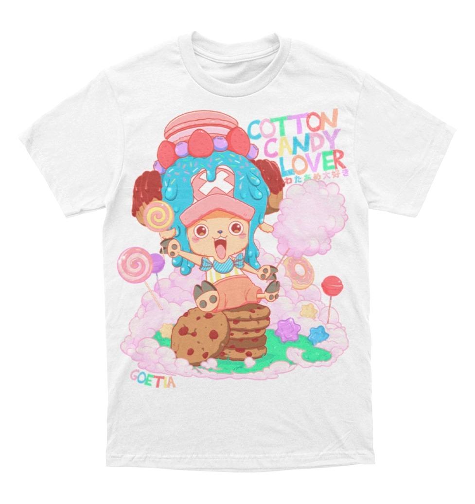

One Piece Tony Tony Chopper Cotton Candy Lover Anime Graphic T-Shirt Men Women Casual Cotton Streetwear Fans Top S разноцветный