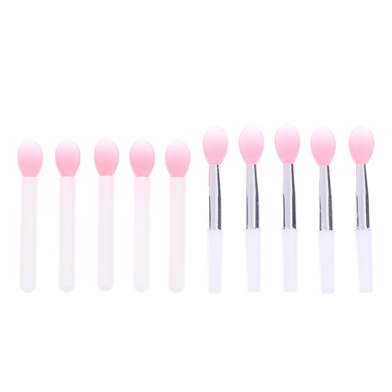 5Pcs Mini Silicone Sequins Apply Soft Head Eye Shadow Color Glaze Lip Film Portable Mini Lipstick Brush