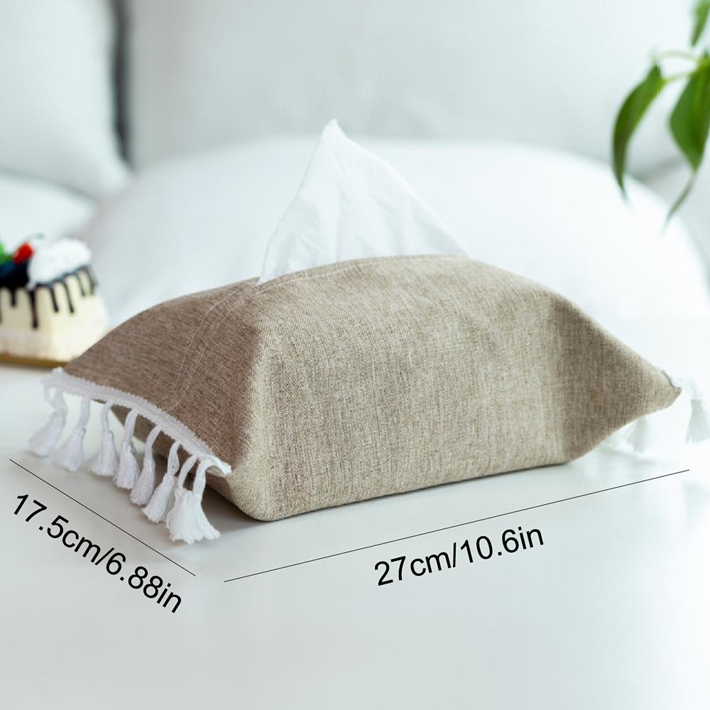Ins Style Solid Color Paper Box Fabric Home Car Hotel Cotton And Linen Tissue Bag Fabric Tissue Bag Simple Canvas Art