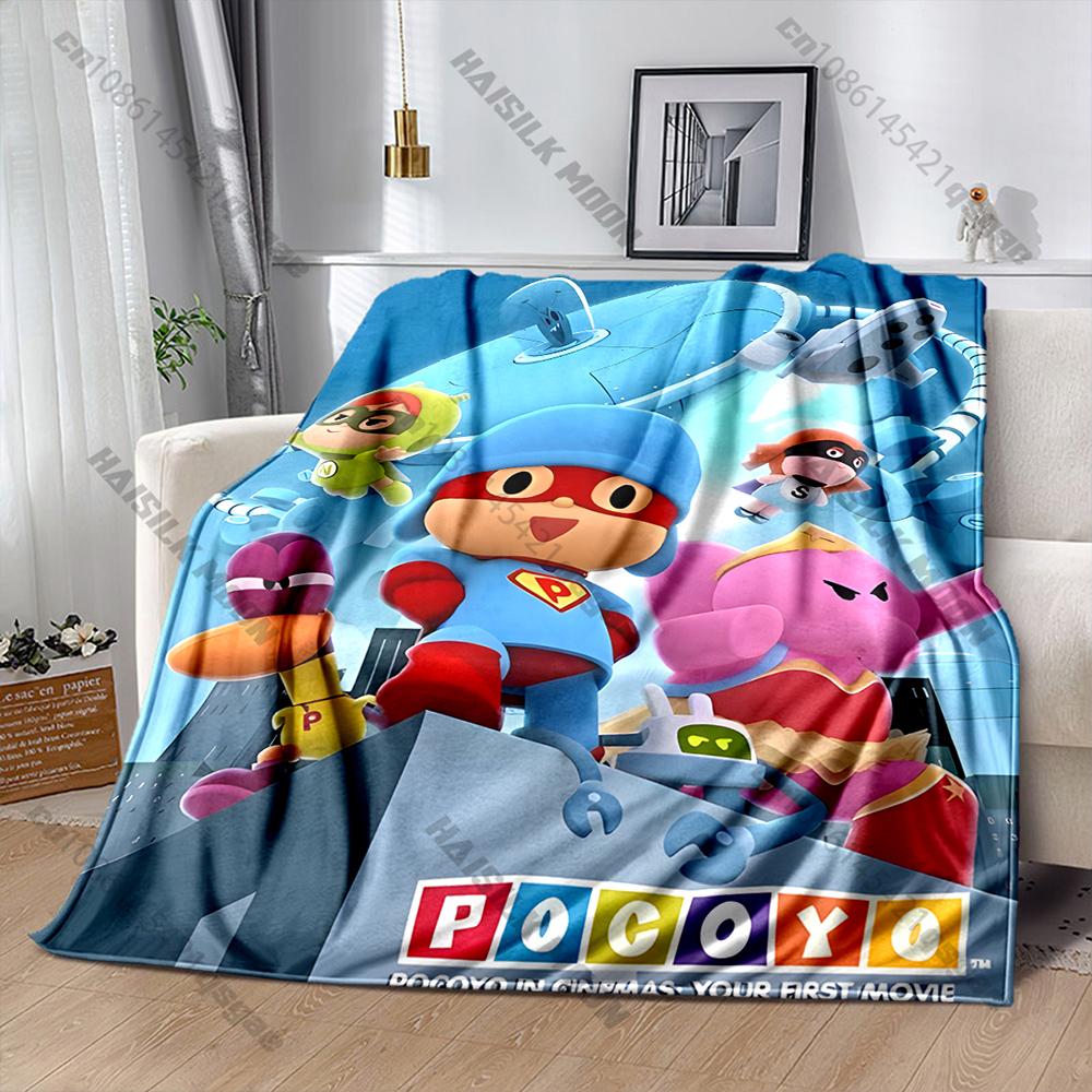 Cute P0c0y0 Theme Print Blanket Warm Soft and Comfortable Home Travel Blanket Sofa Bedding Cover Blankets Gift for Boys Girls