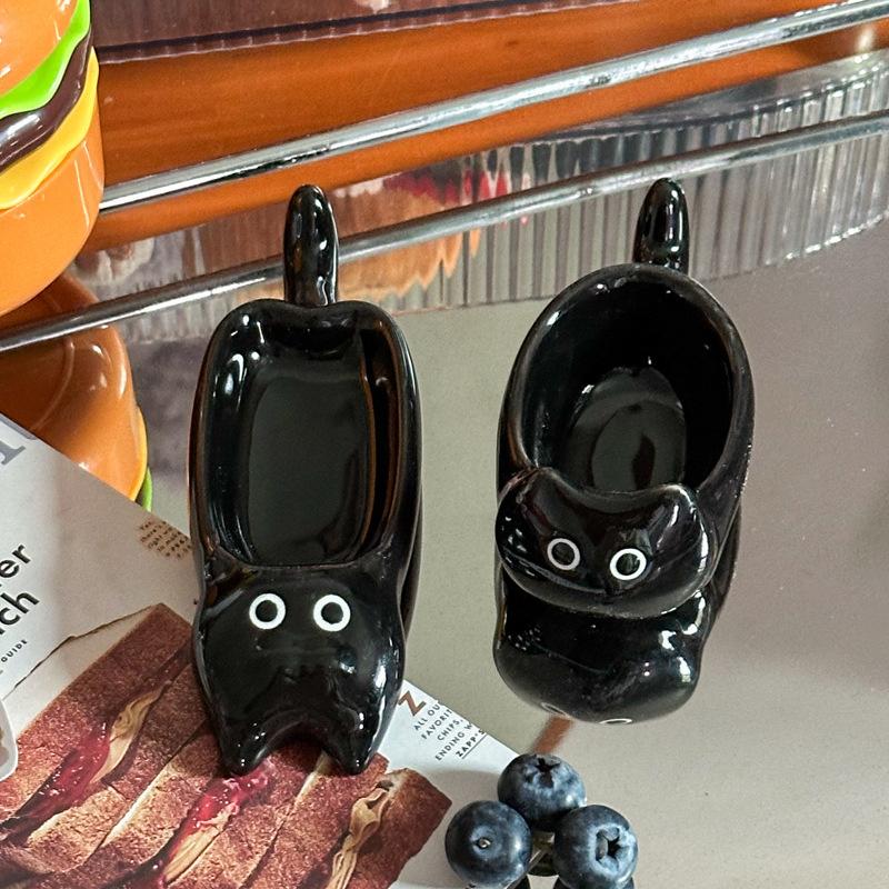 Ceramiczna Mini Miseczka do Zanurzania w Kształcie Kota Dodatek Mała Miseczka Domowe Naczynia Stołowe Dekoracyjny Miska dla Kota na Stół Kuchenny