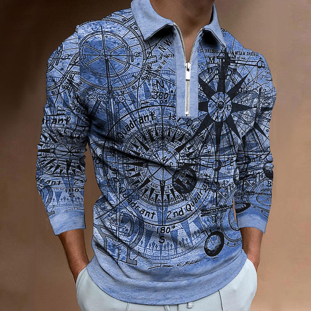 

Мужская рубашка ПОЛО с длинным рукавом, осенне-зимняя новинка, мужская рубашка ПОЛО с лацканами и цифровой печатью, мужская повседневная спортивная рубашка для улицы 4XL