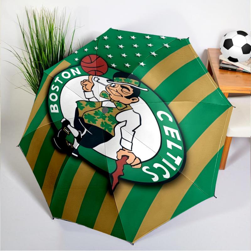 Celtics Logo Umbrella 8-Frame for Travel, Camping, Casual Lightweight Portable Umbrella, Essential for Every Family Holidays Gift