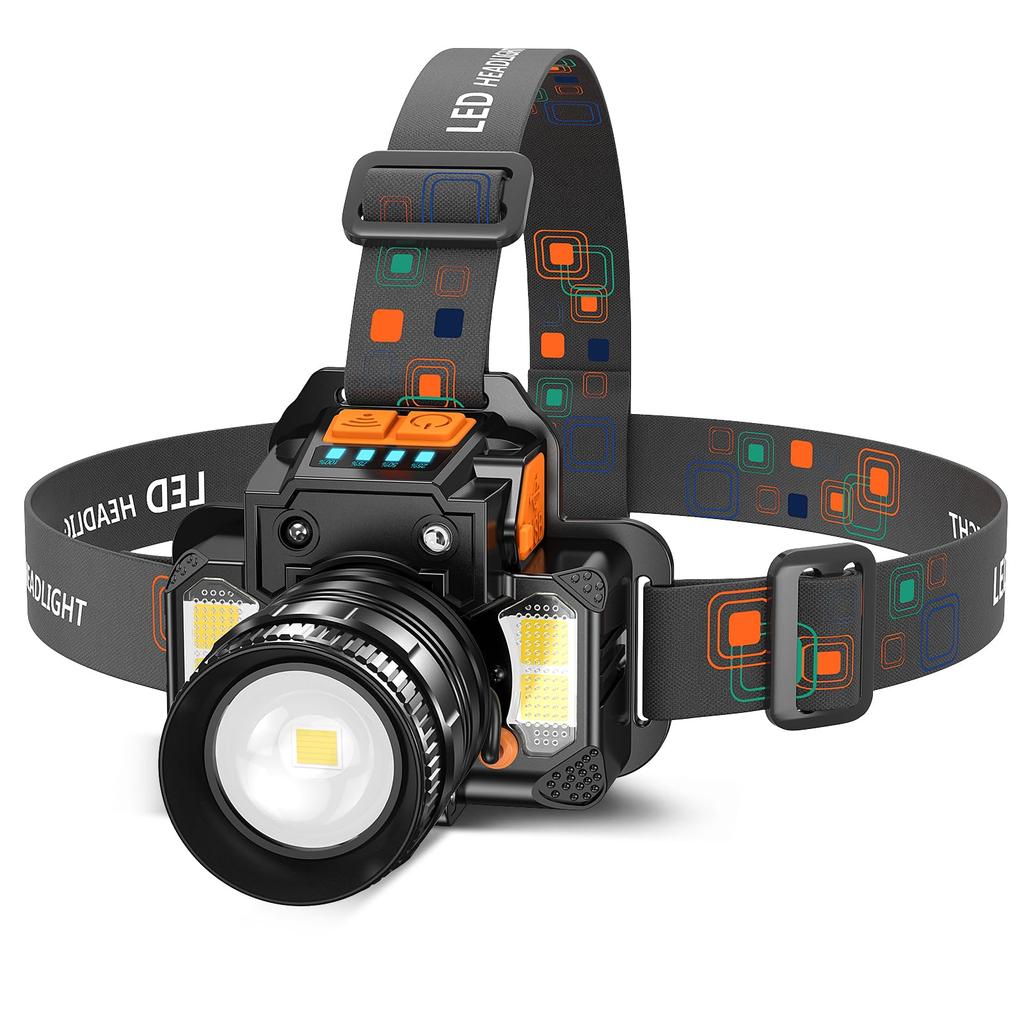 Rechargeable LED High 3000 6 Lighting Bright and Powerful COB Dual Light Motion for Night Disaster Power and Bicycles Headlight, Brightness, Lumens,