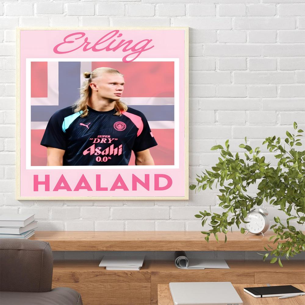 Haaland 5D Diamond Painting Round Diamond Rhinestones Mosaic Diamond Embroidery Wall Paintings Rhinestones Gift Frameless