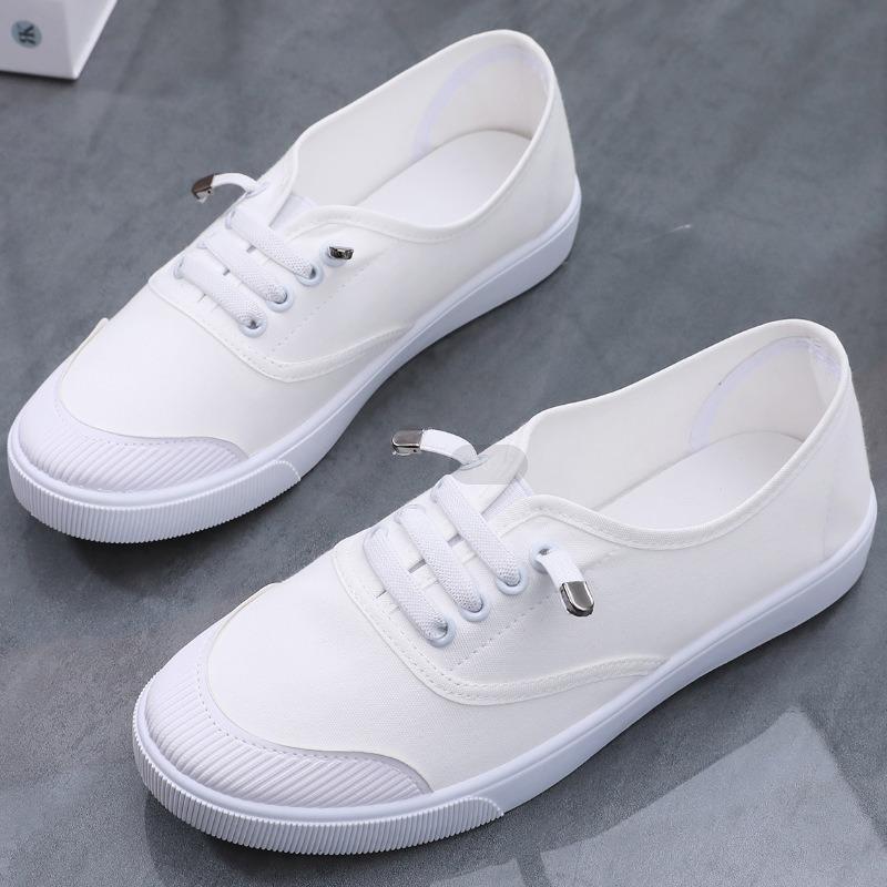 Canvas shoes spring new canvas shoes women's versatile white shoes student flat casual board shoes