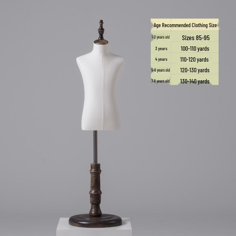 Child Mannequin Display Stand: Solid Wood & Fabric for Toddler Clothing