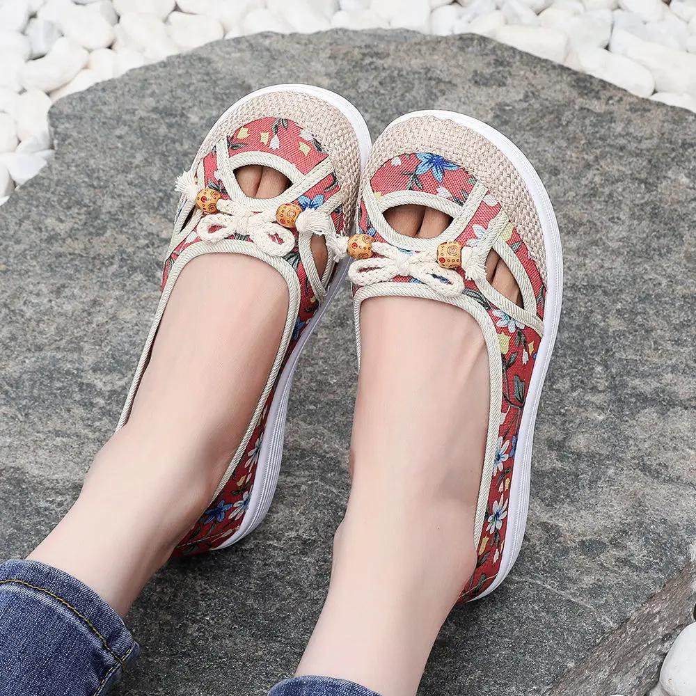 Fashion Ladies Shoes Kawaii Flat With Bow Cute Canvas Women Footwear Slip On Luxury Offer Daily Routine Autumn Korean High Quality 39 A