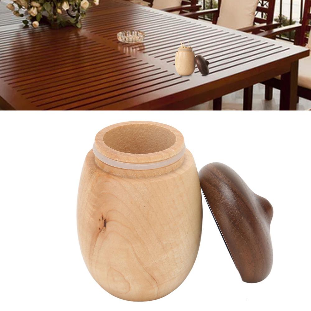 Wood Acorn Toothpick Container 8cm Height Toothpick Holder Dispenser  Office Use