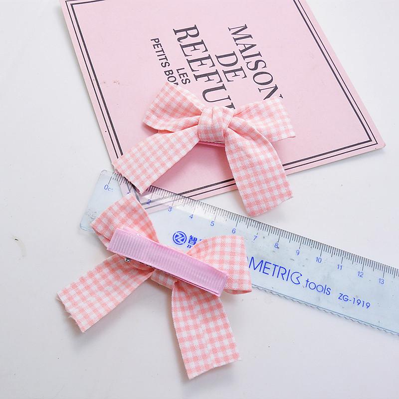 2 Pieces of Children's Hair Clip with Bowknot, Suitable for Little Girls and Primary School Students, Plaid Pattern Hair Accesso