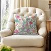 Cute Easter Bunny Cushion Cover Natural Linen Organic Fabric DoubleSided Printing Couch Pillow Covers Home Decor