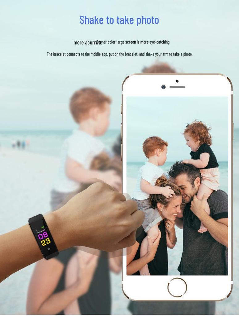 115Plus Smart Armband: Farbdisplay Fitness Tracker mit Herzfrequenz- und Blutdruckmonitor, Schrittzähler, Unisex