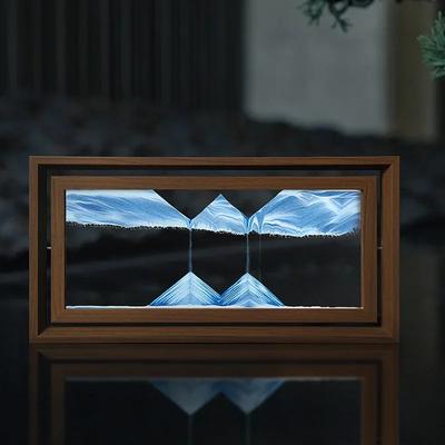 New Classical Post-Modern Rotatable Moving Sand Art Frame Dynamic Mountain Sea Quicksand Painting Eco-Friendly Liquid Sandscape Desktop Ornament